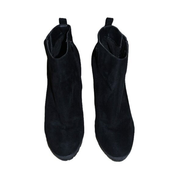 ASOS New Look Black Suedette Chunky Chelsea Boots - Size US 10 (Wide Fit) - Picture 5 of 8